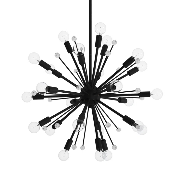 24 Light Metal Dimmable Sputnik Chandelier