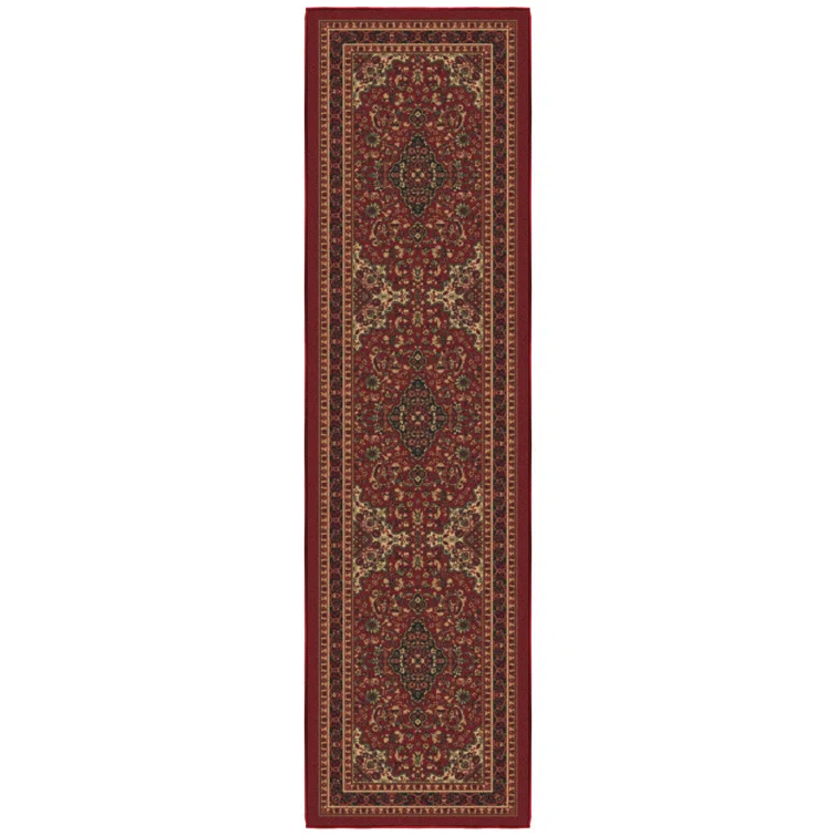 Ottohome Non-Slip Medallion Area Rug For Living Room, Hallway Runner, Entryway Rug, Seafoam Green