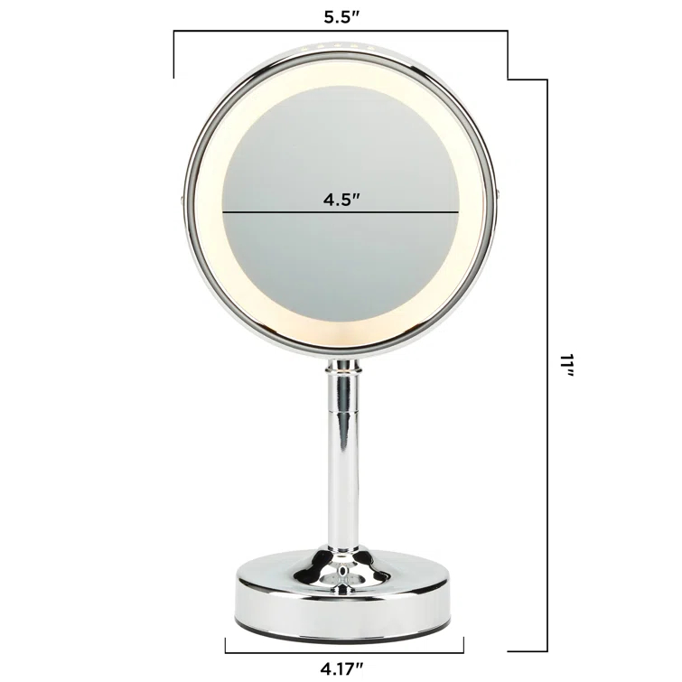 Conair Polished Chrome Double-Sided Round Mirror