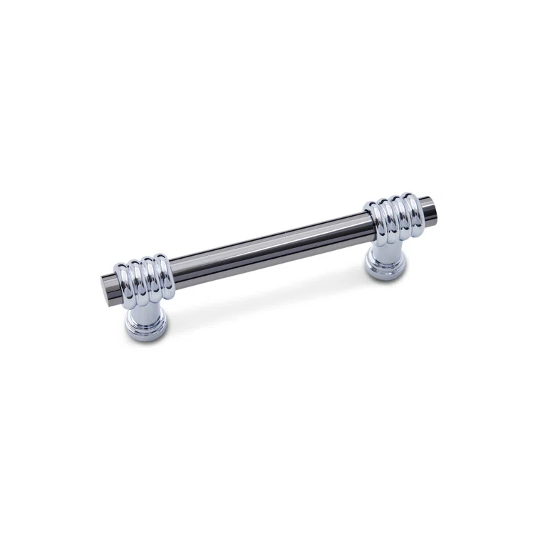 Modern Black Nickel and Chrome Bar Pull with Mounting Hardware
