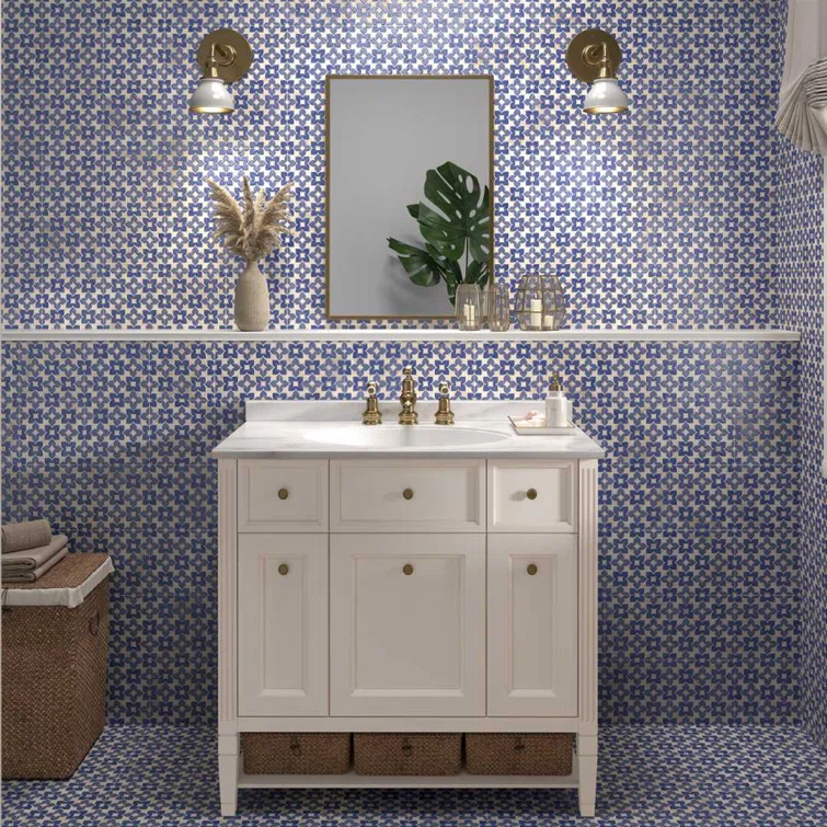 Phlox 8" x 8" Porcelain Patterned Wall & Floor Tile