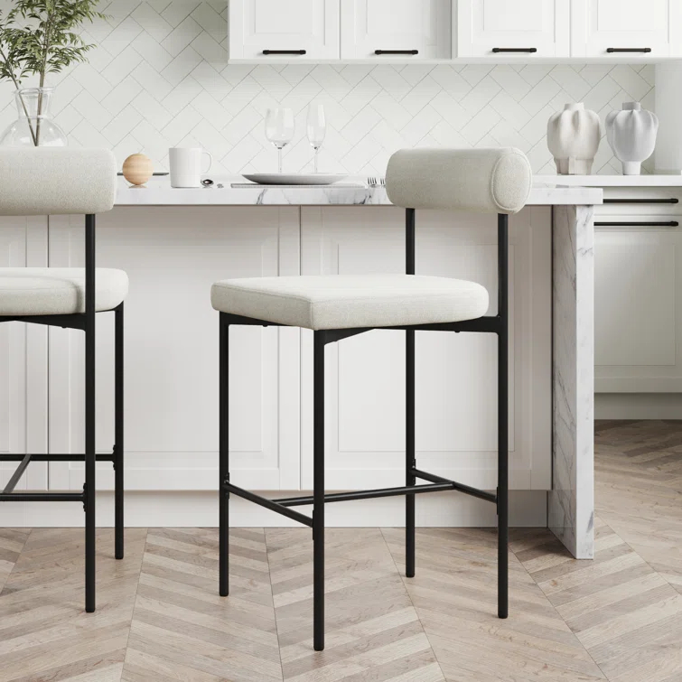 Dahlia Upholstered Counter Stool with Metal Frame