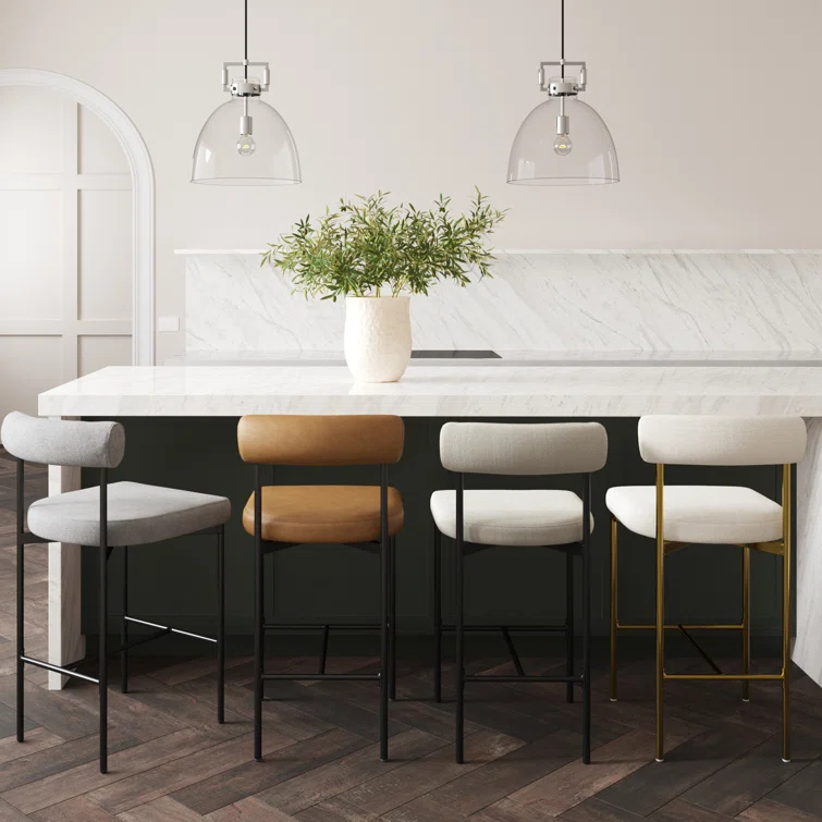 Dahlia Upholstered Counter Stool with Metal Frame