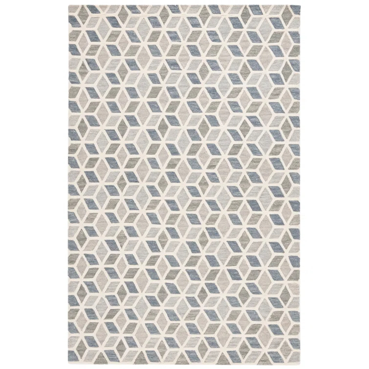 Ebony Hand Tufted 80% Wool And 20% Cotton Geometric Rug