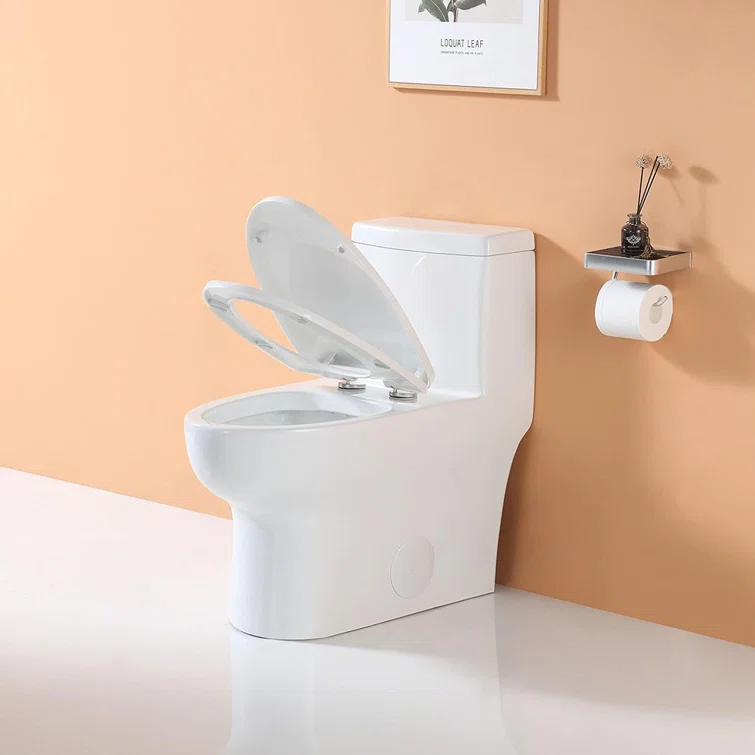 1.28 GPF Single-Flush（Left）/Dual Flush(Top) Elongated Comfort Height Floor Mounted One-Piece Toilet (Soft Closing Included)