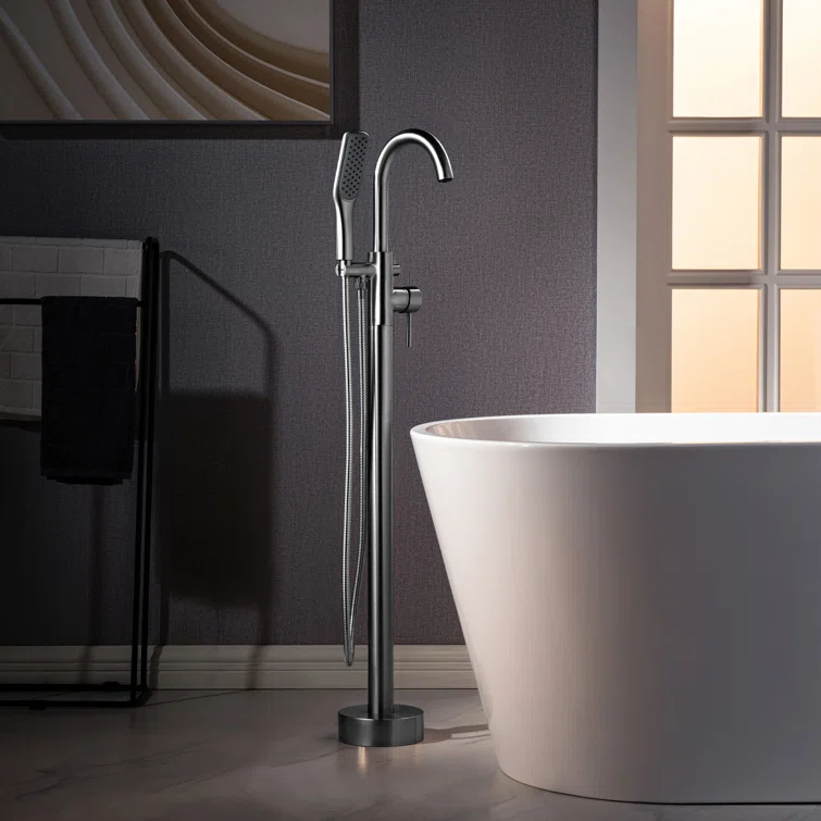 Single Handle Floor Mounted Freestanding Tub Faucet