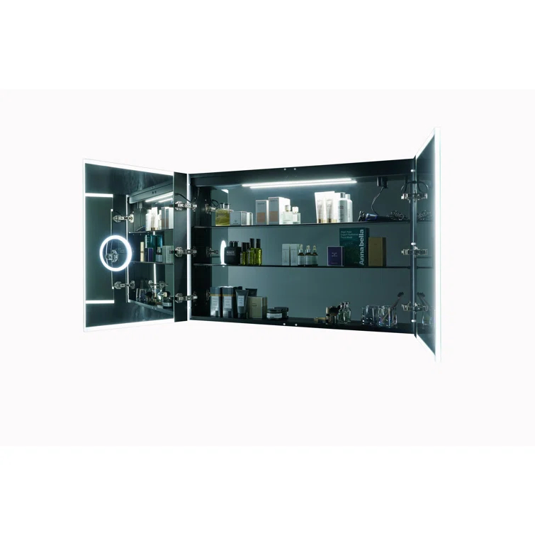 Ancerre Designs Pagani LED Mirror Medicine Cabinet With Defogger, Dimmer, Magnifier & USB Outlet
