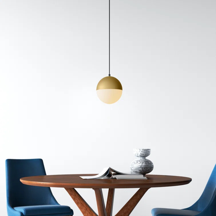 Hastings Single Light Glass Steel Dimmable Pendant