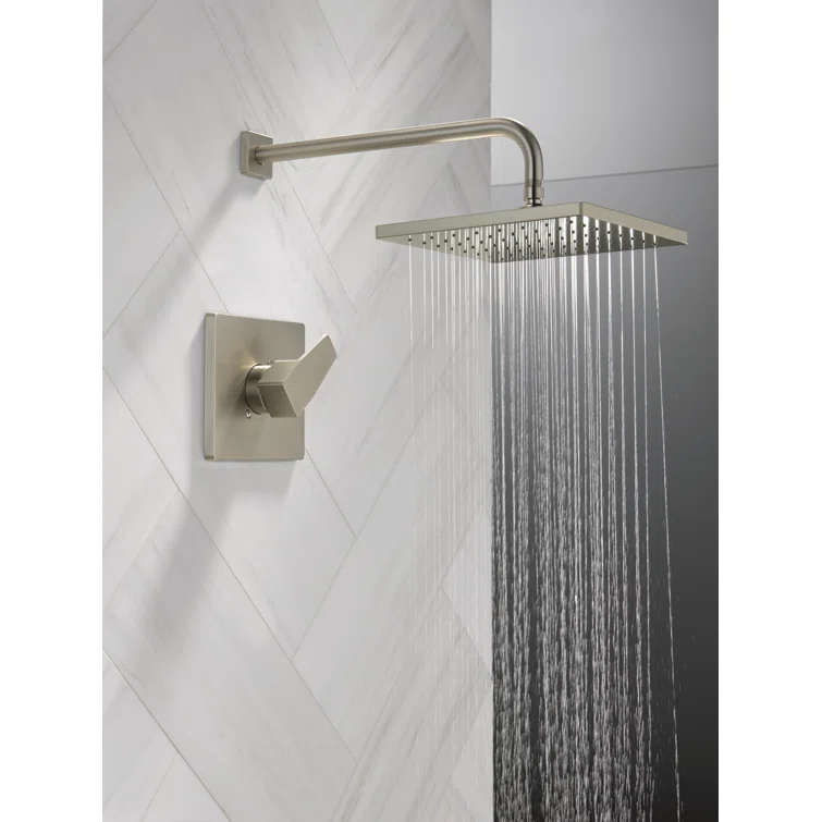 Modern Raincan Square Single-Function Shower Faucet Set, Valve Trim Kit, Rainfall Shower Head