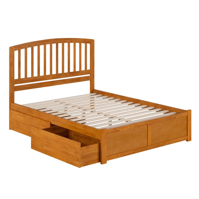Solid Wood Platform Storage Bed