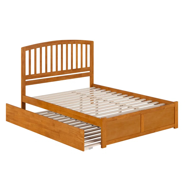 Richmond Solid Wood Platform Bed with Panel Footboard and Trundle