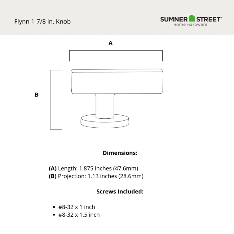 Flynn 1 7/8" Length Bar Knob