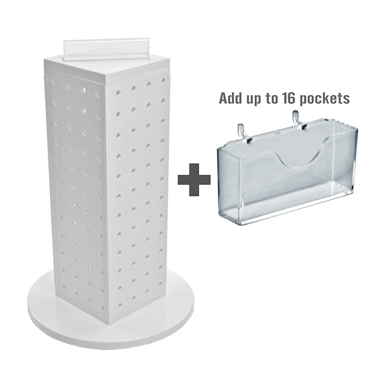 Four-Sided, 16 Pocket, Revolving Pegboard Gift Card Kit for Countertop