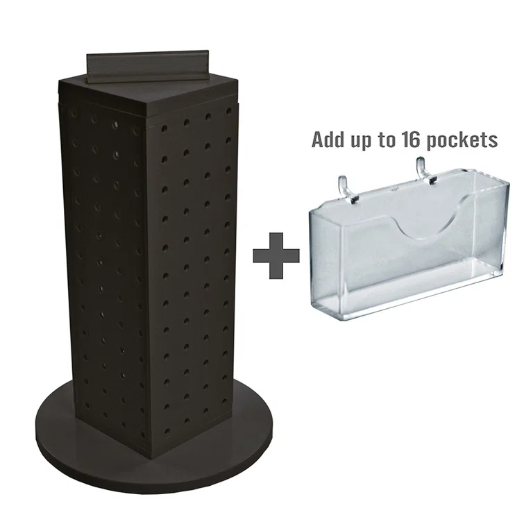 Four-Sided, 16 Pocket, Revolving Pegboard Gift Card Kit for Countertop