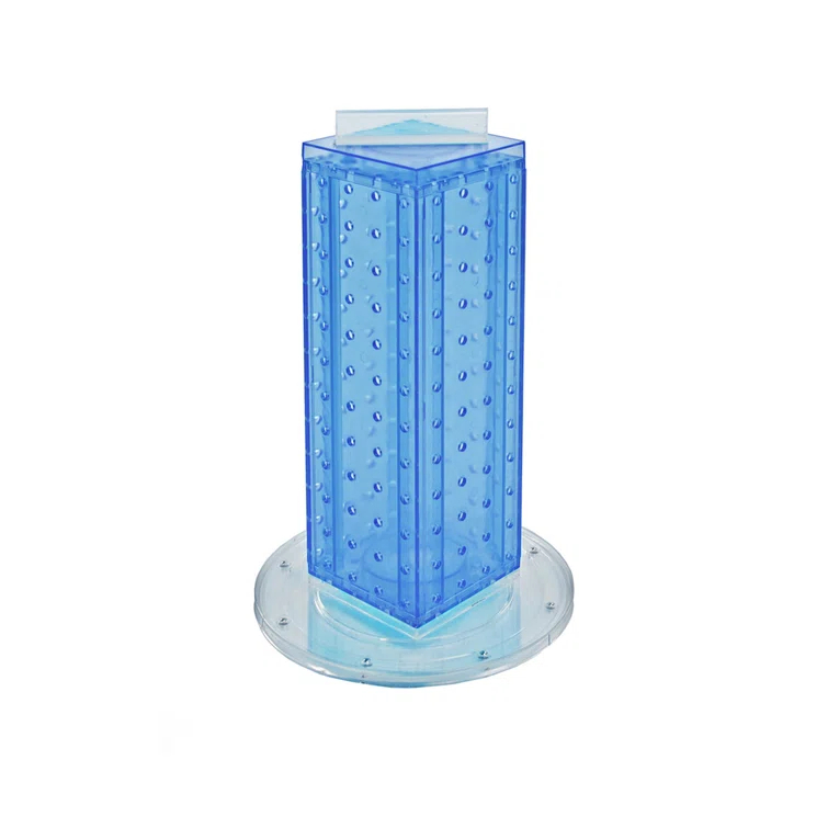 Four-sided 4"W x 12"H Pegboard Tower with Revolving 9" Base