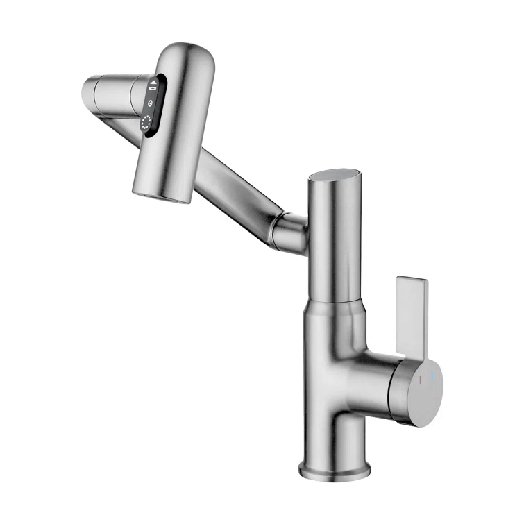 Lefton BF2204-0 Lefton Rotatable Single Hole Bathroom Faucet with Temperature Display BF2204