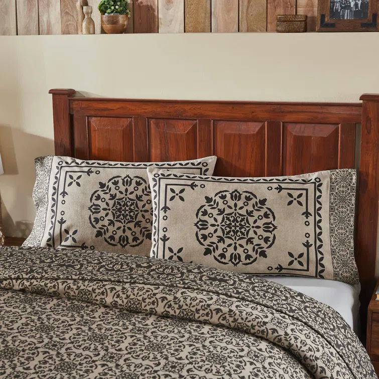VHC Brands Custom House Cotton Blend Twill Geometric - Set of 2 (Set of 2)