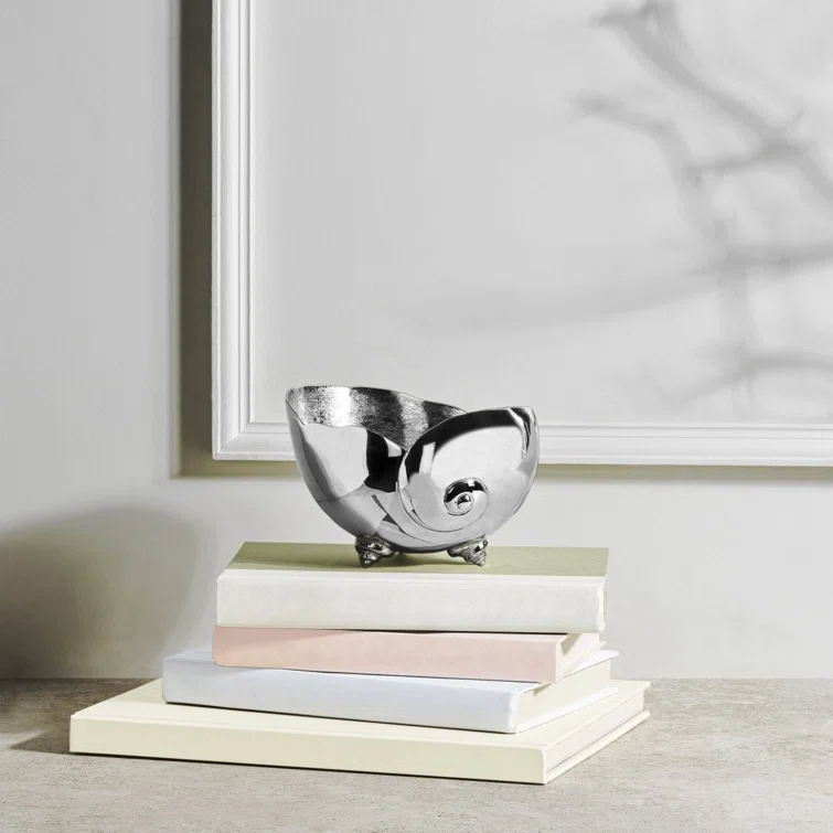 Small Silver Ocean Reef Moon Shell Bowl