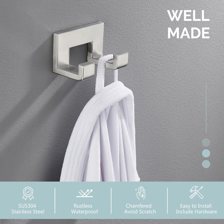 AngleSimple KB082 Double Wall Mounted Robe Hook