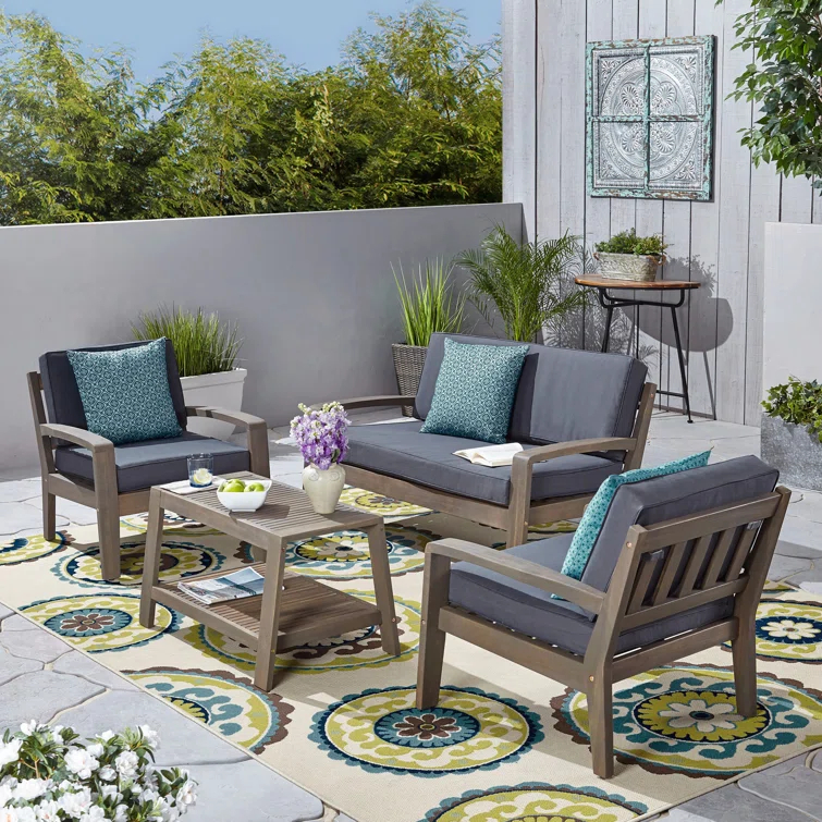 Acacia 4 - Person Patio Conversation Sets with Cushions
