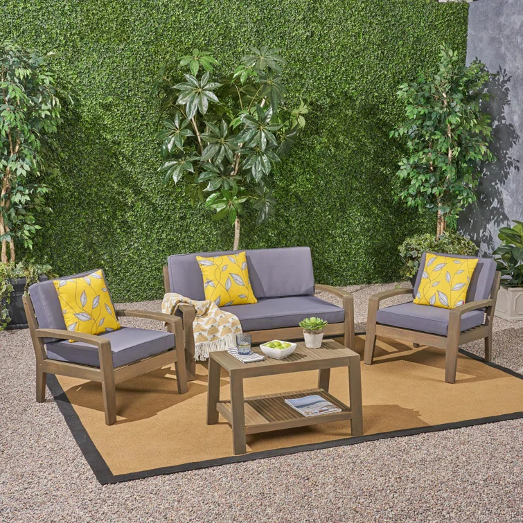 Acacia 4 - Person Patio Conversation Sets with Cushions
