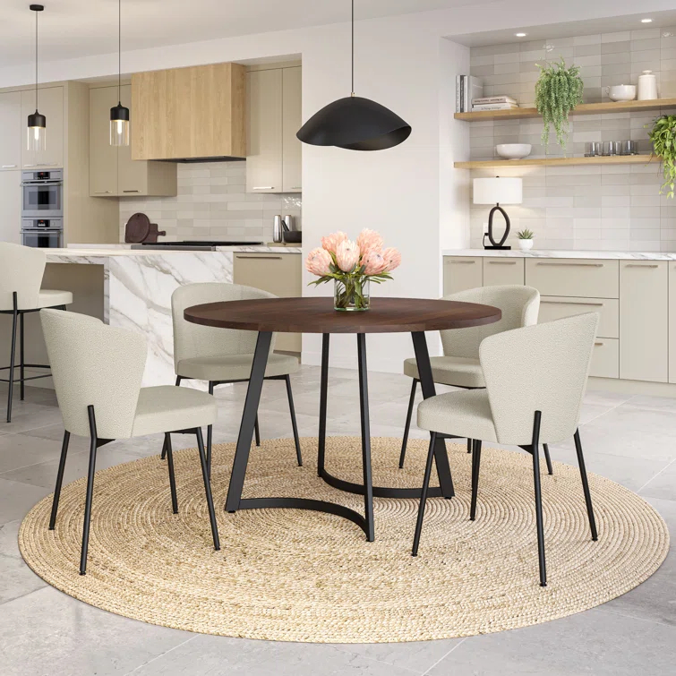 Joelle 5 - Piece Solid Wood Top Double Pedestal Dining Set