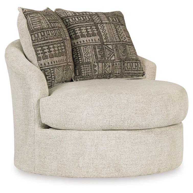 Ebern Designs Maravilla Upholstered Swivel Barrel Chair