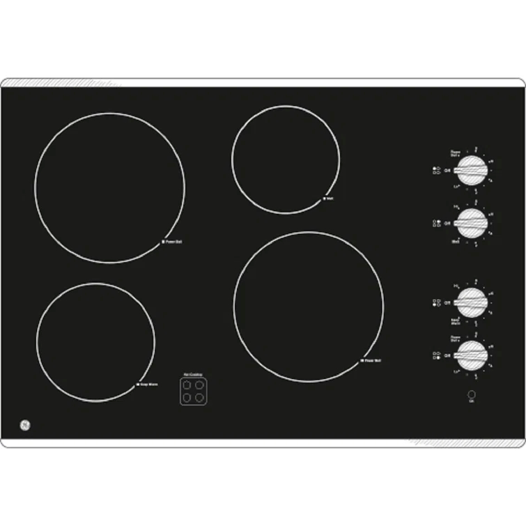 GE 30" Built-In Knob Control Electric Cooktop