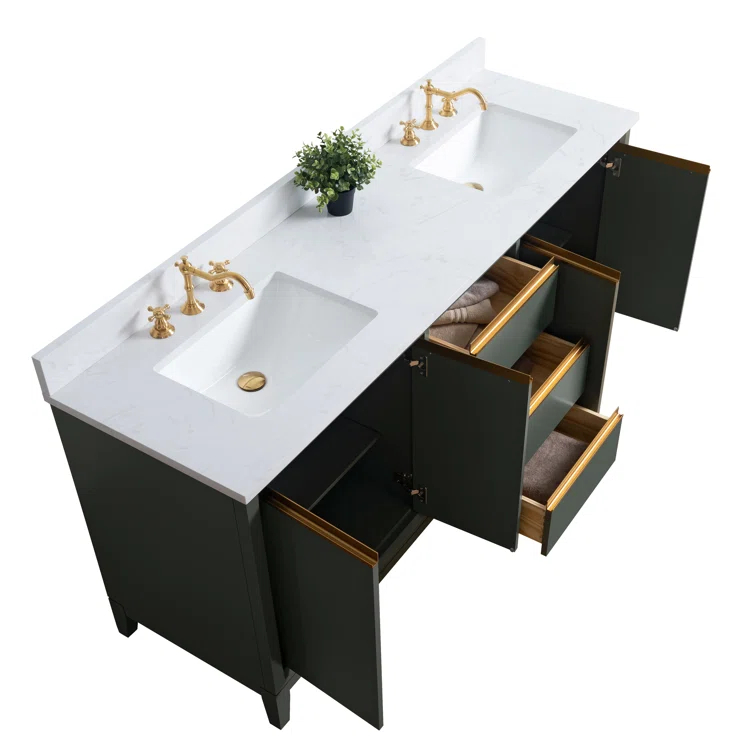 72 Double Bathroom Vanity with Top