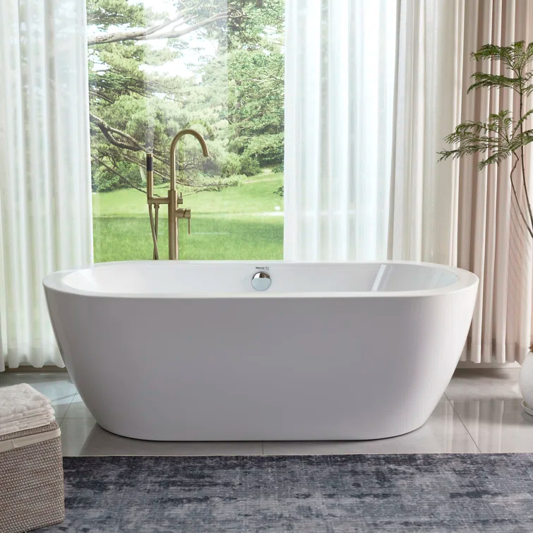 68 " x 31 " Freestanding Soaking Acrylic Bathtub