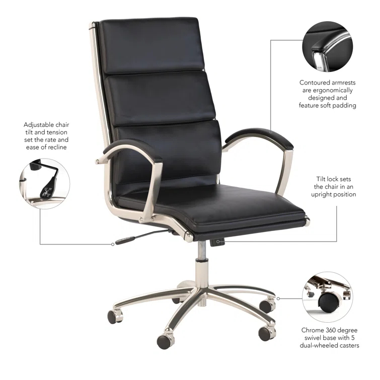 BBF Seating Faux Leather High Back Executive Chair