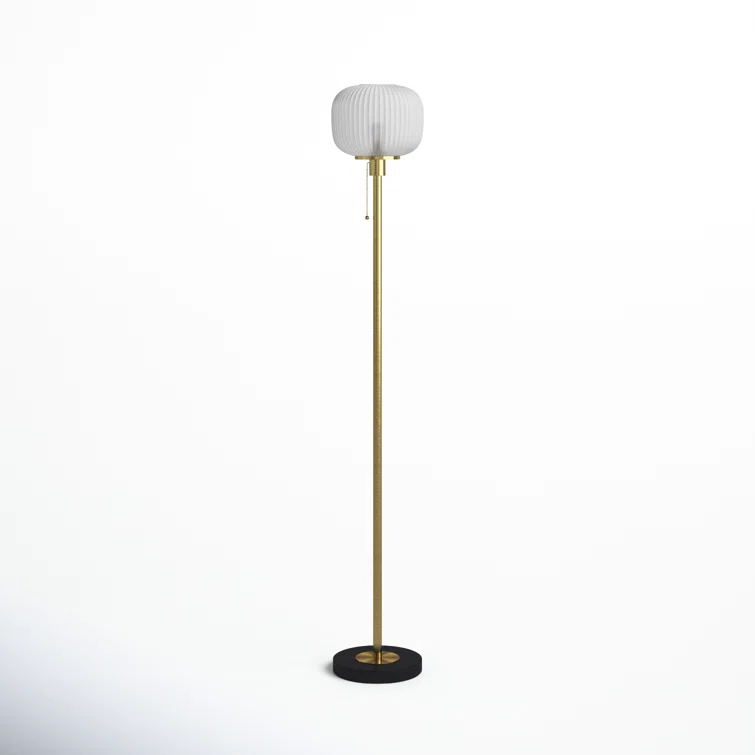 Nausica Ribbed Glass Floor Lamp (58")