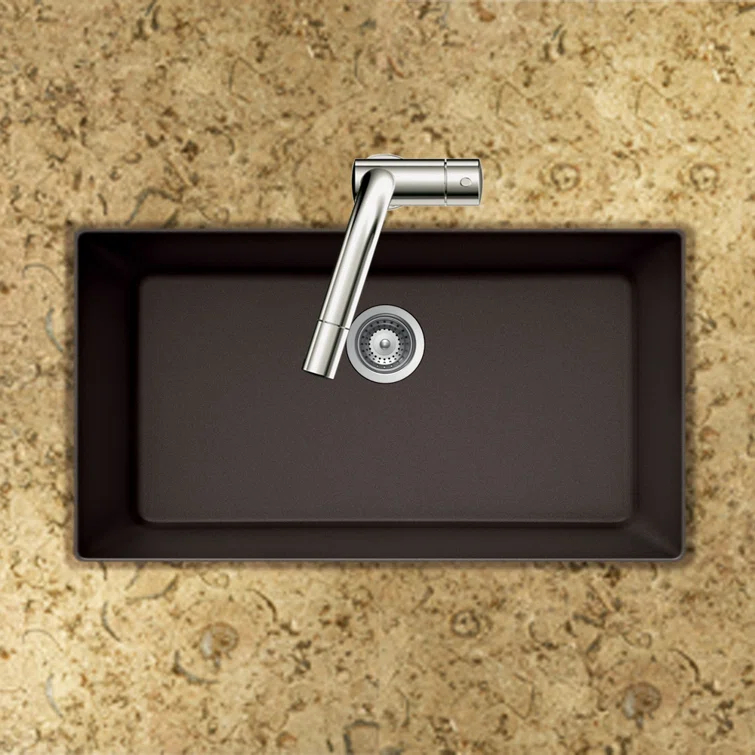Quartztone 33'' L Undermount Single Bowl Granite Kitchen Sink