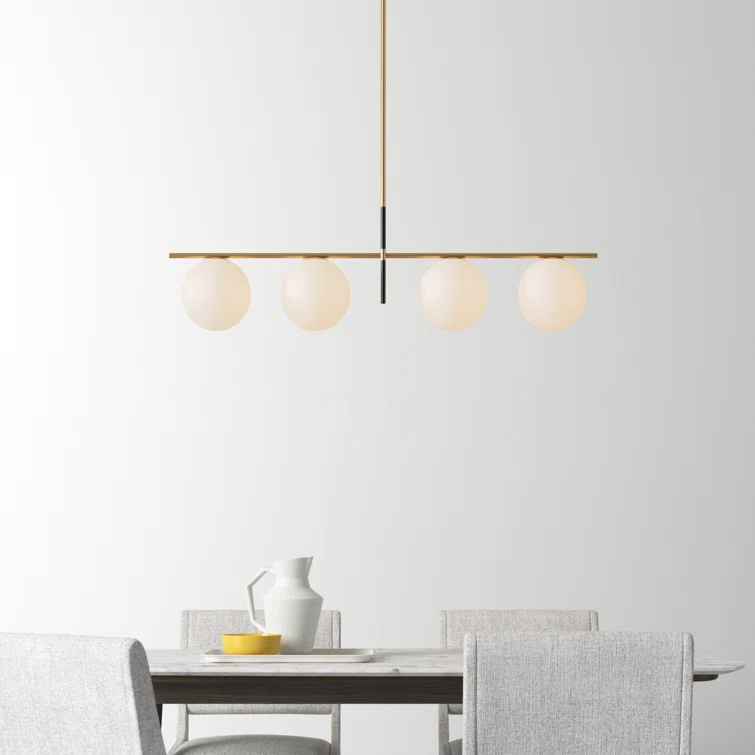 Drake 4 Light Glass Steel Dimmable Pendant