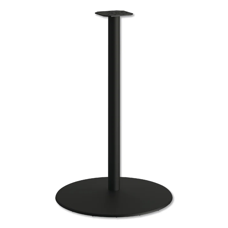 HON HON  Between Round Disc Base for 30" Table Tops, 27.79" High, Textured Silver