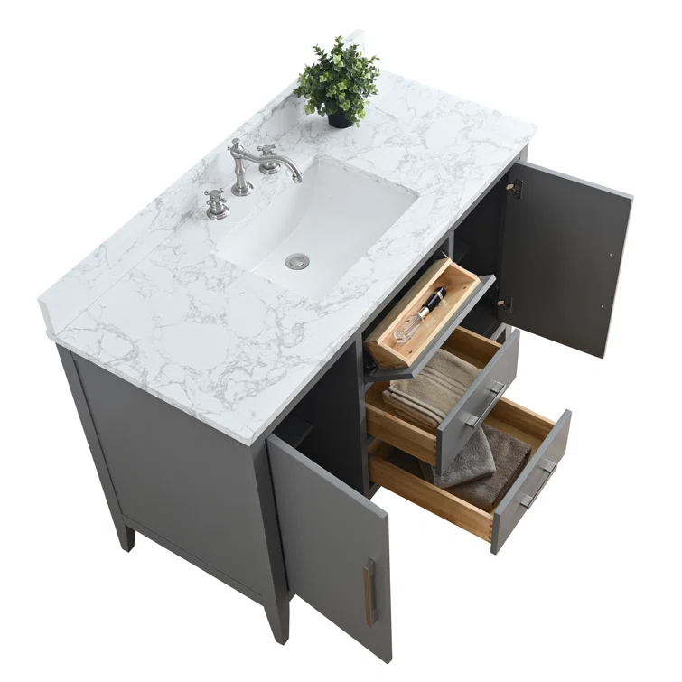 48'' Single Bathroom Vanity with Engineered Marble Top