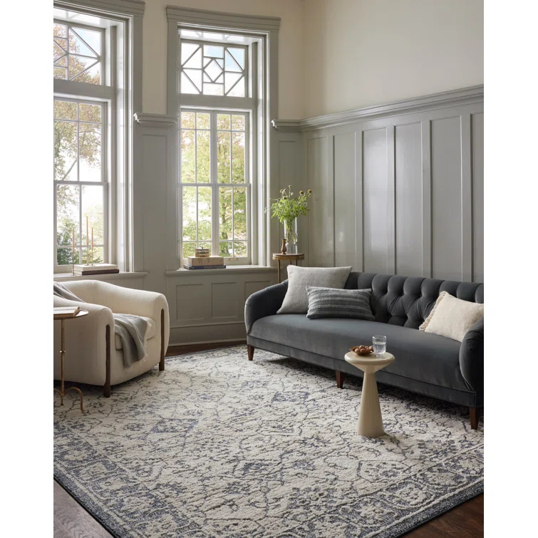Magnolia Home by Joanna Gaines Gigi Ivory / Blue Area Rug