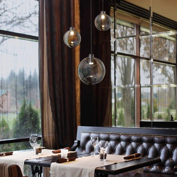 Clear Glass Globe Pendant Light with Polished Chrome Finish
