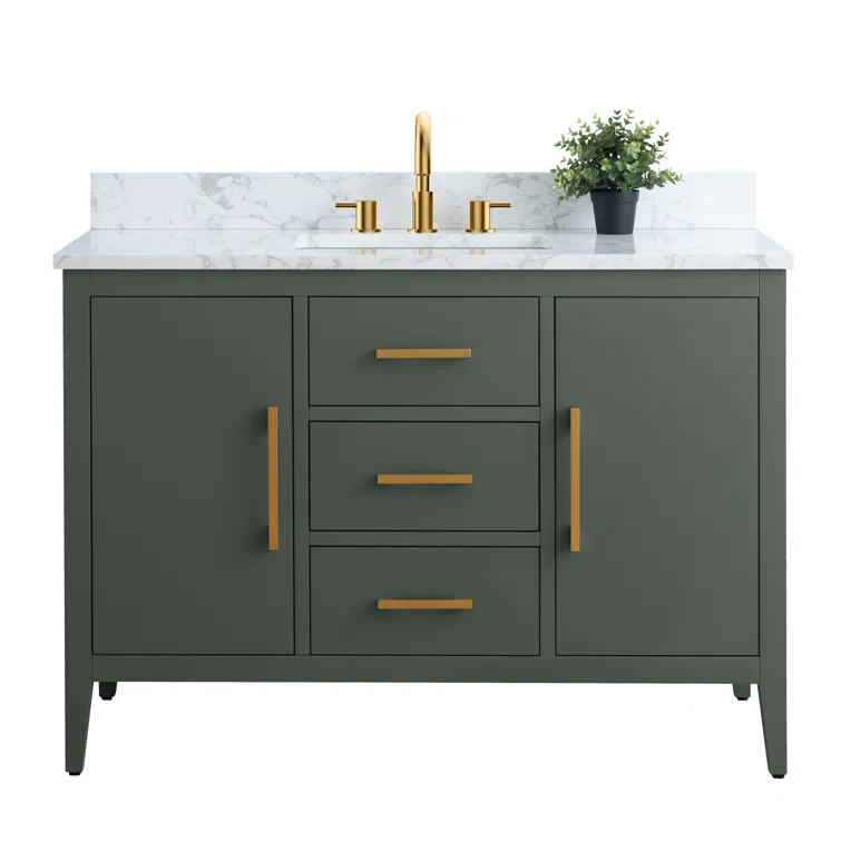 48'' Single Bathroom Vanity with Engineered Marble Top