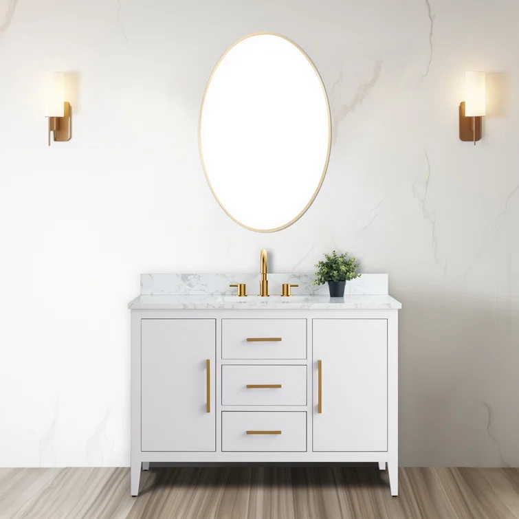 48'' Single Bathroom Vanity with Engineered Marble Top