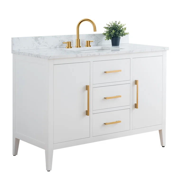 48'' Single Bathroom Vanity with Engineered Marble Top