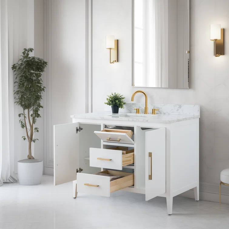 48'' Single Bathroom Vanity with Engineered Marble Top