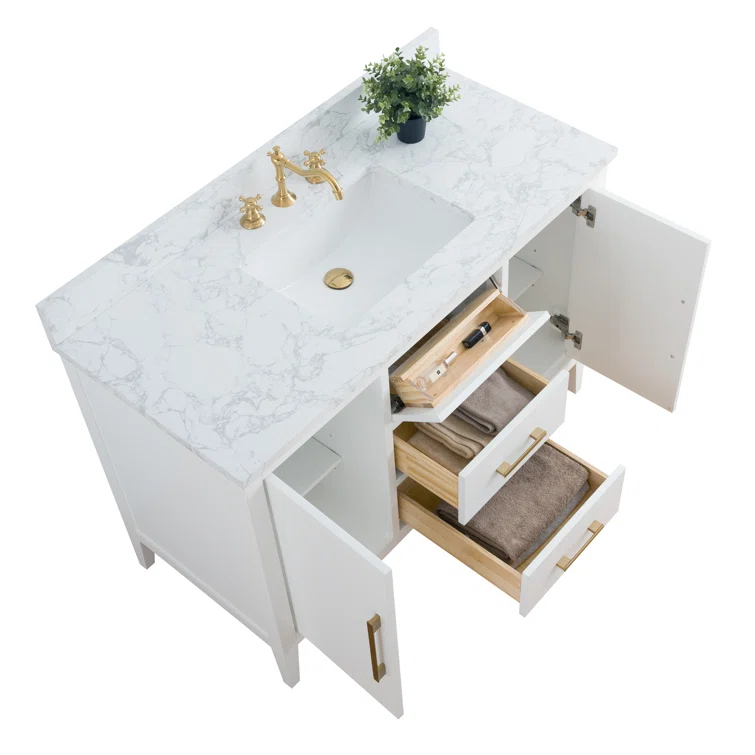 48'' Single Bathroom Vanity with Engineered Marble Top