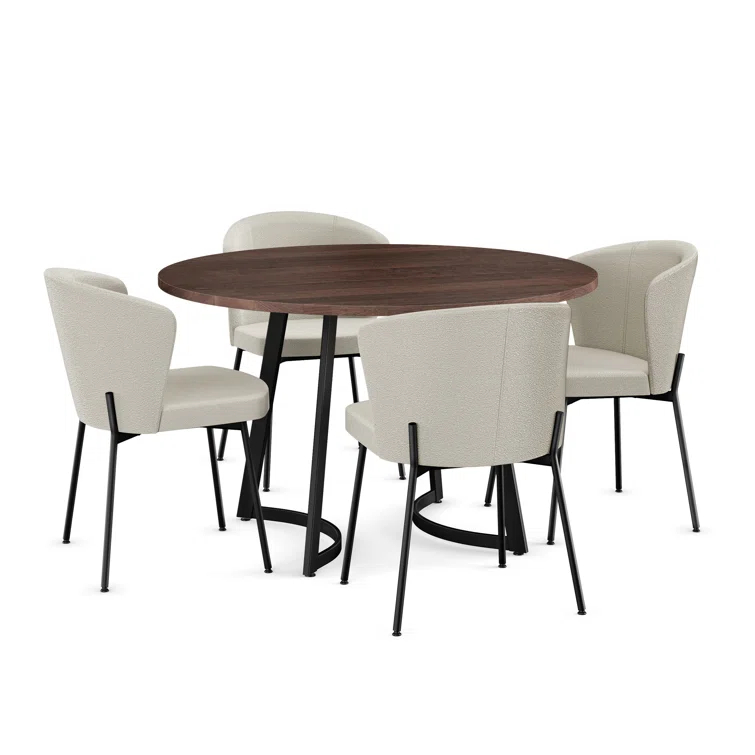 Joelle 5 - Piece Solid Wood Top Double Pedestal Dining Set