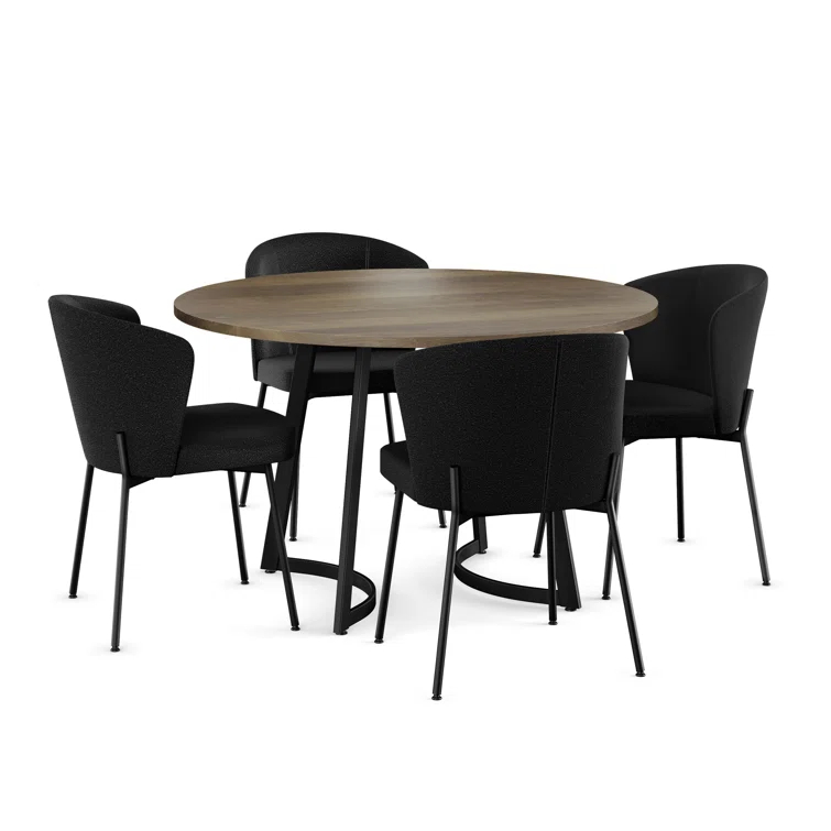 Joelle 4 - Person Solid Wood Top Double Pedestal Dining Set