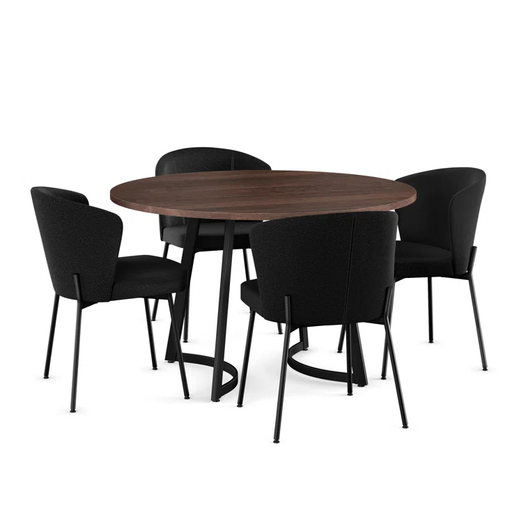 Joelle 4 - Person Solid Wood Top Double Pedestal Dining Set