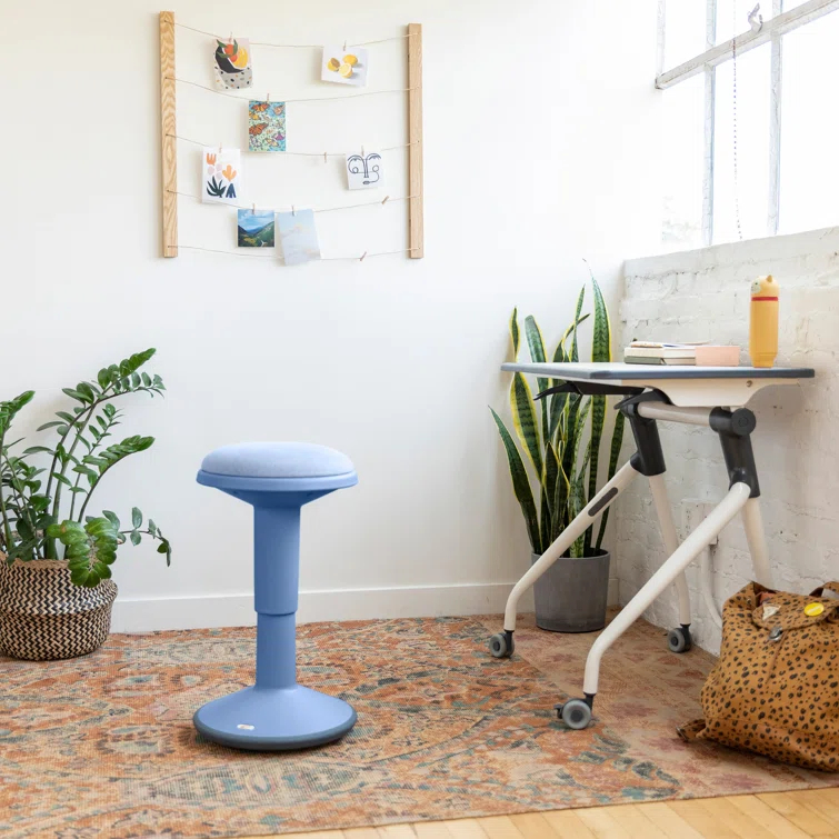 ECR4Kids ECR4Kids Sitwell Wobble Stool with Cushion, Adjustable Height, Active Seating