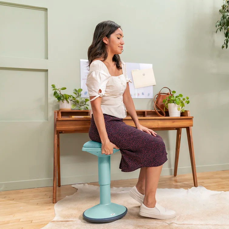 ECR4Kids Sitwell Wobble Stool with Cushion, Adjustable Height, Active Seating
