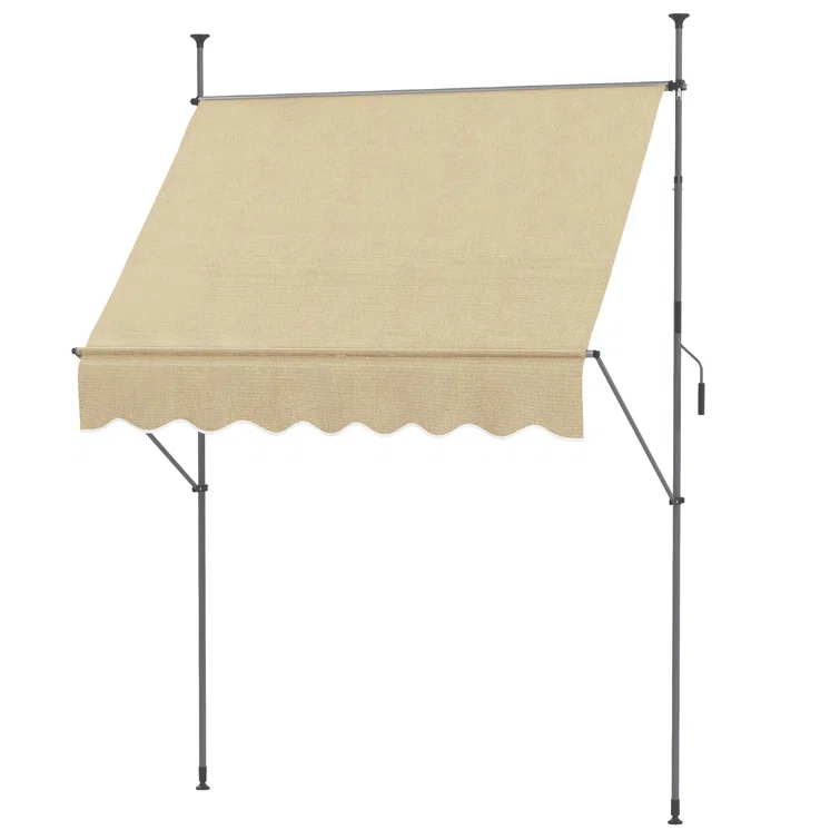 Outsunny D Polyester Cover Retractable Patio Awning