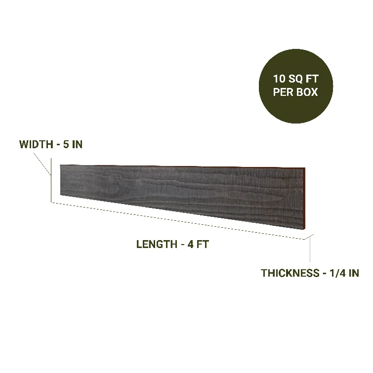 Thermo-Treated 1/4 in. x 5 in. x 4 ft. Barn Wood Wall Planks (10 sq. ft. 6-Pack)
